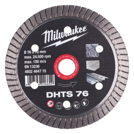 Disque diamant finition turbo DHTS 76 mm coupe fine - MILWAUKEE