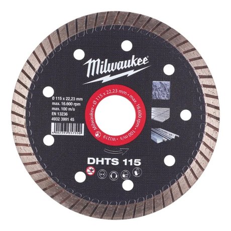 Disque diamant finition turbo DHTS 115 mm coupe fine - MILWAUKEE