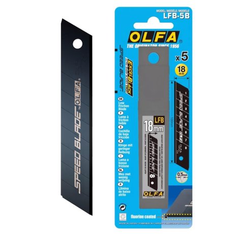 5 lames pour cutter 18 mm LFB-5B Speed Blade, coupe intensive - OLFA