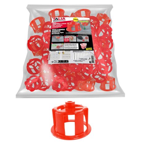 Têtes à visser rouges réutilisable croisillon autonivelant, x50, 3 à 30 mm - TALIAPLAST