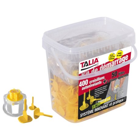 Kit démarrage 400 croisillons autonivelants 2 mm + 50 têtes - TALIAPLAST