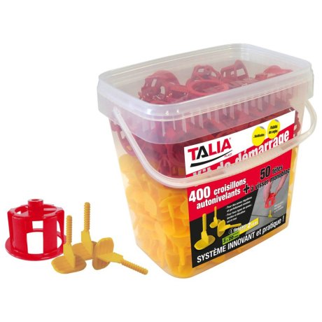 Kit démarrage 400 croisillons autonivelants 2 mm + 50 têtes rouges - TALIAPLAST