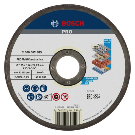 Disque à tronçonner Ø125 mm Pro Multi Construction - BOSCH