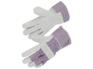 Gants docker croûte bovin, dos et manchette toile, taille 10 - SINGER Safety