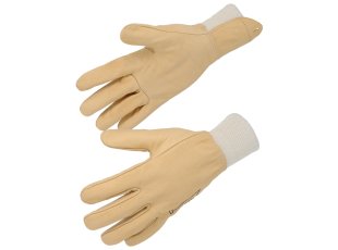 Gant tout cuir fleur de bovin beige protège-artère cuir, taille au choix - SINGER Safety
