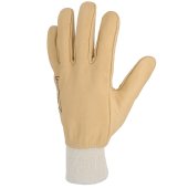 Gant tout cuir fleur de bovin beige protège-artère cuir, taille au choix - SINGER Safety