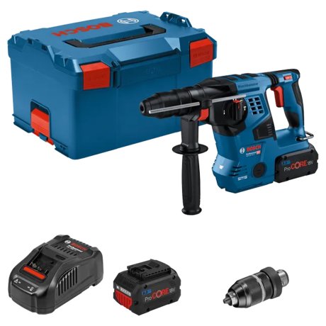 Perforateur SDS+ GBH 18V-28 CF avec 2 batteries 8 Ah + chargeur + L-Boxx - BOSCH