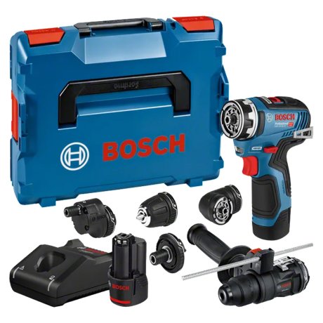 Perceuse-visseuse GSR 12V-35 FC avec 2 batteries 3 Ah + chargeur + 5 adaptateurs + L-Boxx - BOSCH