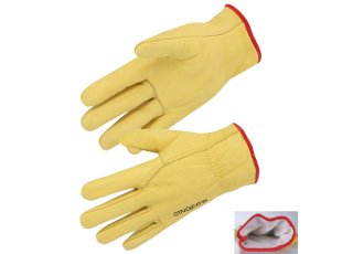 Gant tout cuir fleur de bovin jaune doublé molleton, taille au choix - SINGER Safety