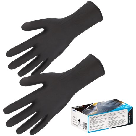 Boîte de 100 gants nitrile noirs jetables, taille au choix - SINGER Safety