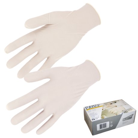 Boîte de 100 gants latex jetables poudrés, taille au choix - SINGER Safety
