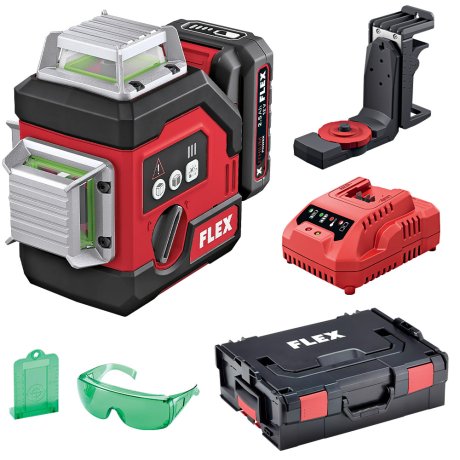 Laser vert 12V 3 lignes 360° ALC3/360-G/R 12 avec 1 batterie 2,5 Ah et chargeur - FLEX