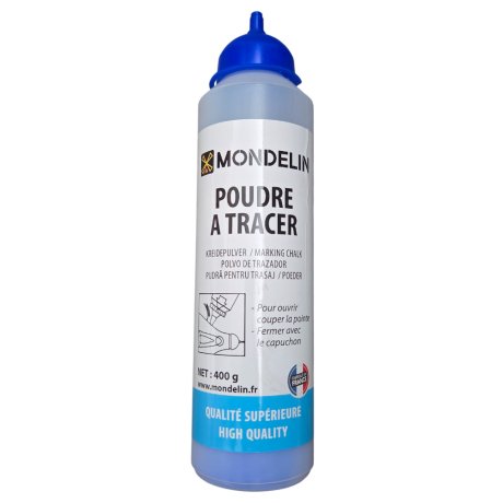 Poudre à tracer longue durée bleue 400g - MONDELIN