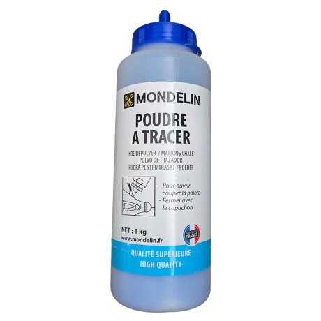 Poudre à tracer longue durée bleue 1kg - MONDELIN