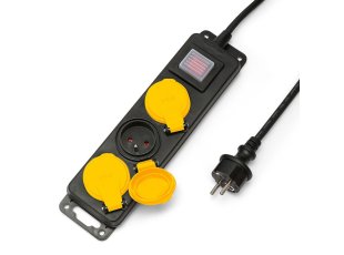 Multiprise extérieure IP44, 3 prises 2P+T 16 A, 1,5 m - VELAMP