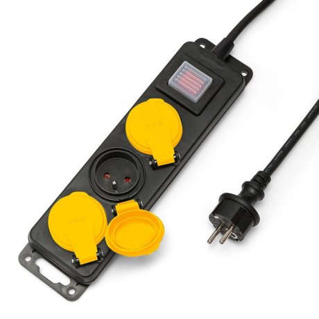 Multiprise extérieure IP44, 3 prises 2P+T 16 A, 1,5 m - VELAMP