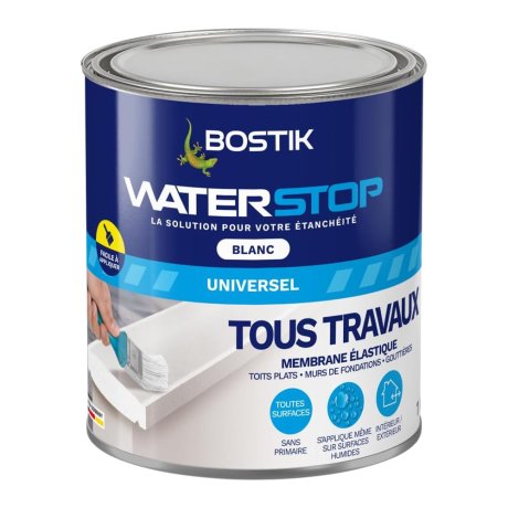 Membrane d'étanchéité Waterstop blanc, pot 1 kg - BOSTIK