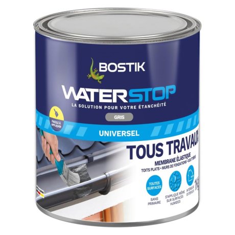 Membrane d'étanchéité Waterstop gris, pot 1 kg - BOSTIK