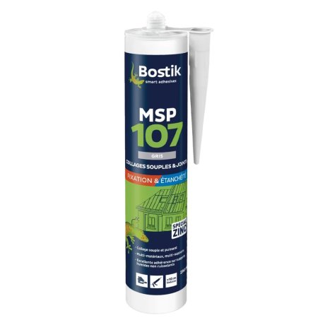 Mastic colle et étanchéité MSP 107 290 ml noir - BOSTIK