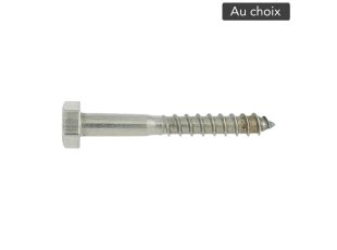 Tirefond tête hexagonale Inox A2, au choix - VISWOOD