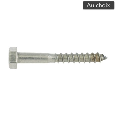 Tirefond tête hexagonale Inox A2, au choix - VISWOOD
