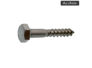 Tirefond tête hexagonale acier Galva, au choix - VISWOOD