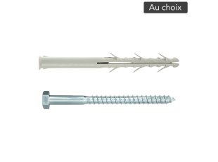 Cheville nylon longue charpente avec vis TH, au choix - VISWOOD