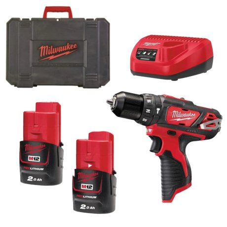 Perceuse-visseuse à percussion M12™ BDD-202X + 2 x 2Ah + chargeur - MILWAUKEE