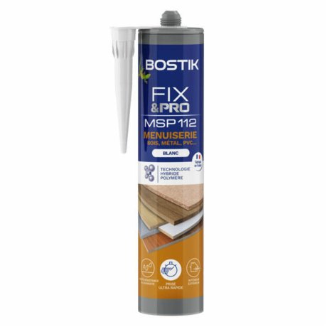 Mastic de fixation Fix&Pro MSP 112 menuiserie 290 ml blanc - BOSTIK