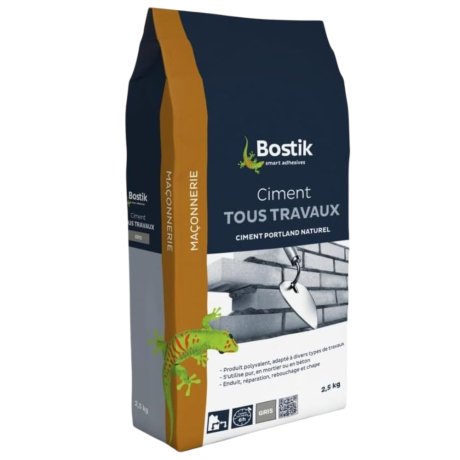 Ciment gris tous travaux, sac de 2,5 kg - BOSTIK