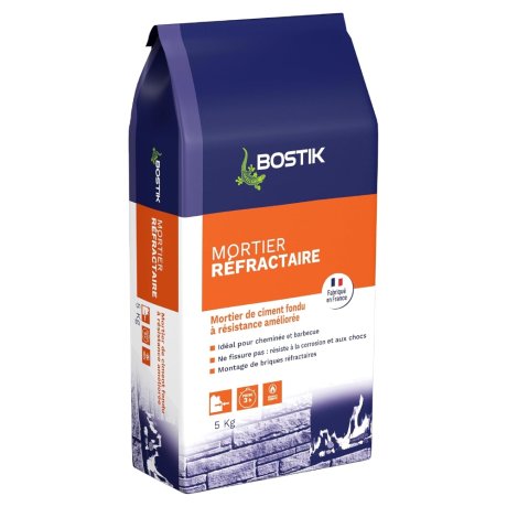 Mortier réfractaire gris, sac de 5 kg - BOSTIK