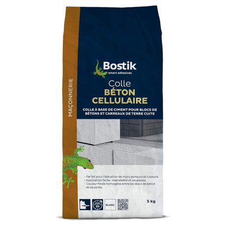Colle béton cellulaire blanche, sac de 5 kg - BOSTIK