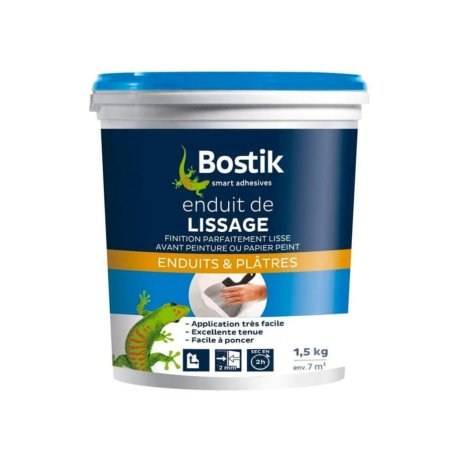 Enduit de lissage pâte, pot 1,5 kg - BOSTIK