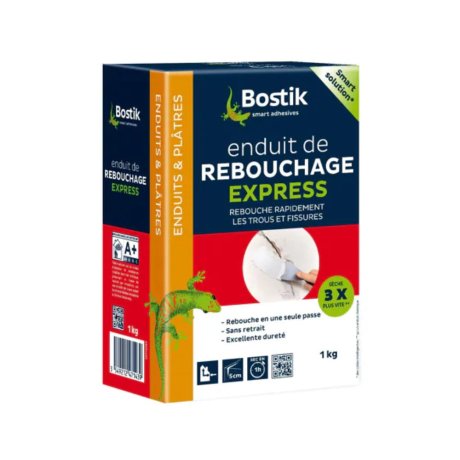 Enduit rebouchage Express poudre, boîte 1 kg - BOSTIK