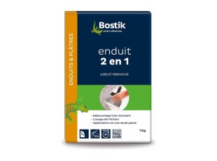 Enduit 2 en 1 poudre, boîte 1 kg - BOSTIK