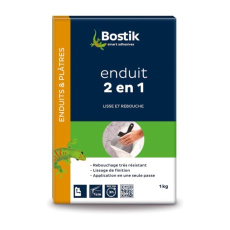 Enduit 2 en 1 poudre, boîte 1 kg - BOSTIK