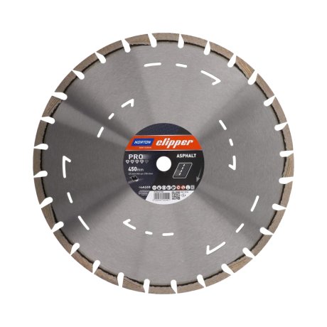 Disque diamant Pro Asphalt 2 Ø450 x 25,4 mm, hauteur segment 12/3,2 mm - NORTON CLIPPER