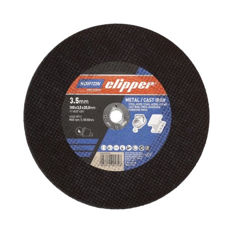 Disque à tronçonner fonte ductile Ø300 x 3,5 x 20 mm T41 - NORTON CLIPPER