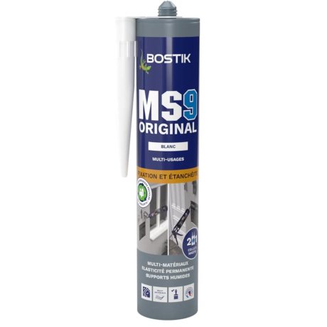 Mastic colle et étanchéité MS9 Original 300 ml, blanc - BOSTIK