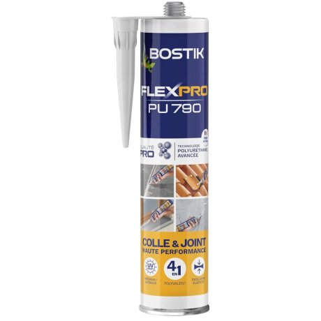 Mastic colle Flexpro PU790 300 ml, blanc - BOSTIK