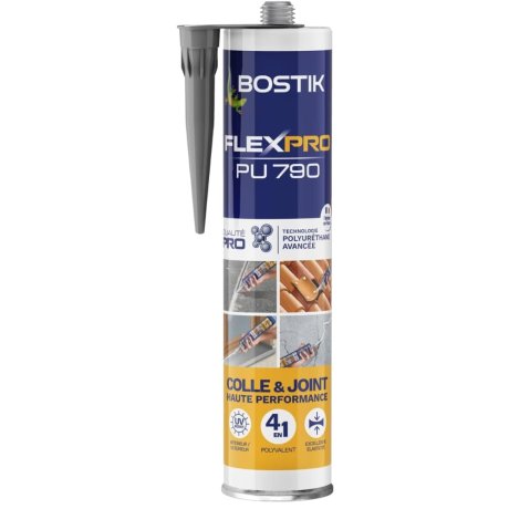 Mastic colle Flexpro PU790 300 ml, gris anthracite - BOSTIK
