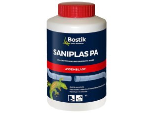 Colle PVC rigide Saniplas PA, boîte avec pinceau 1L - BOSTIK