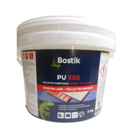 Colle polyuréthane sols et murs PU 505, bidon 5 kg - BOSTIK