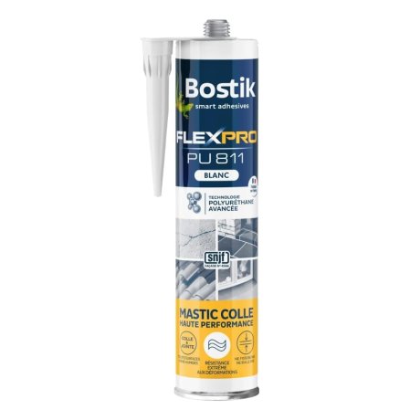 Mastic colle polyuréthane Flexpro PU811 300 ml, blanc - BOSTIK