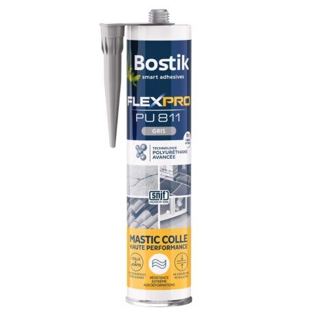 Mastic colle polyuréthane Flexpro PU811 300 ml, gris - BOSTIK