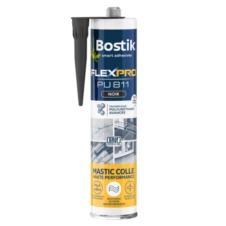 Mastic colle polyuréthane Flexpro PU811 300 ml, noir - BOSTIK
