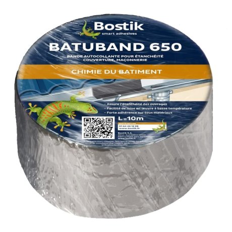 Bande adhésive d'étanchéité Batuband 650, 10 cm, gris - BOSTIK