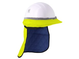 Coiffe rafraîchissante jaune fluo pour casque de chantier Coolneck - SINGER