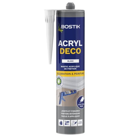 Mastic acrylique Acryl Déco, blanc 280 ml - BOSTIK