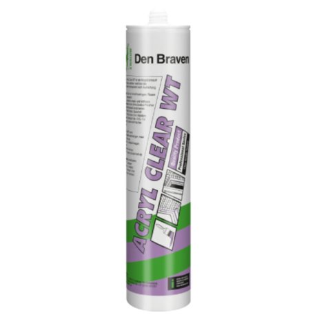 Mastic acrylique Acryl Clear WT, transparent 310 ml - DEN BRAVEN